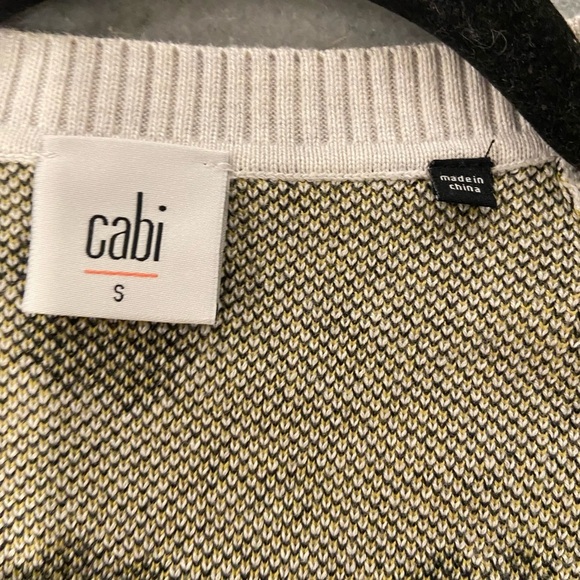 Cabi Kiki Leopard Print V Neck Button Front Knit Cardigan Gray Black Size S - Picture 11 of 12